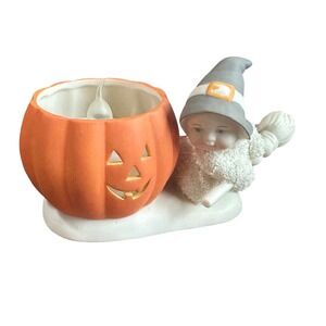 RETIRED Snow Baby Snowbabies Flying Halloween Witch jack o‎ Lantern Candle